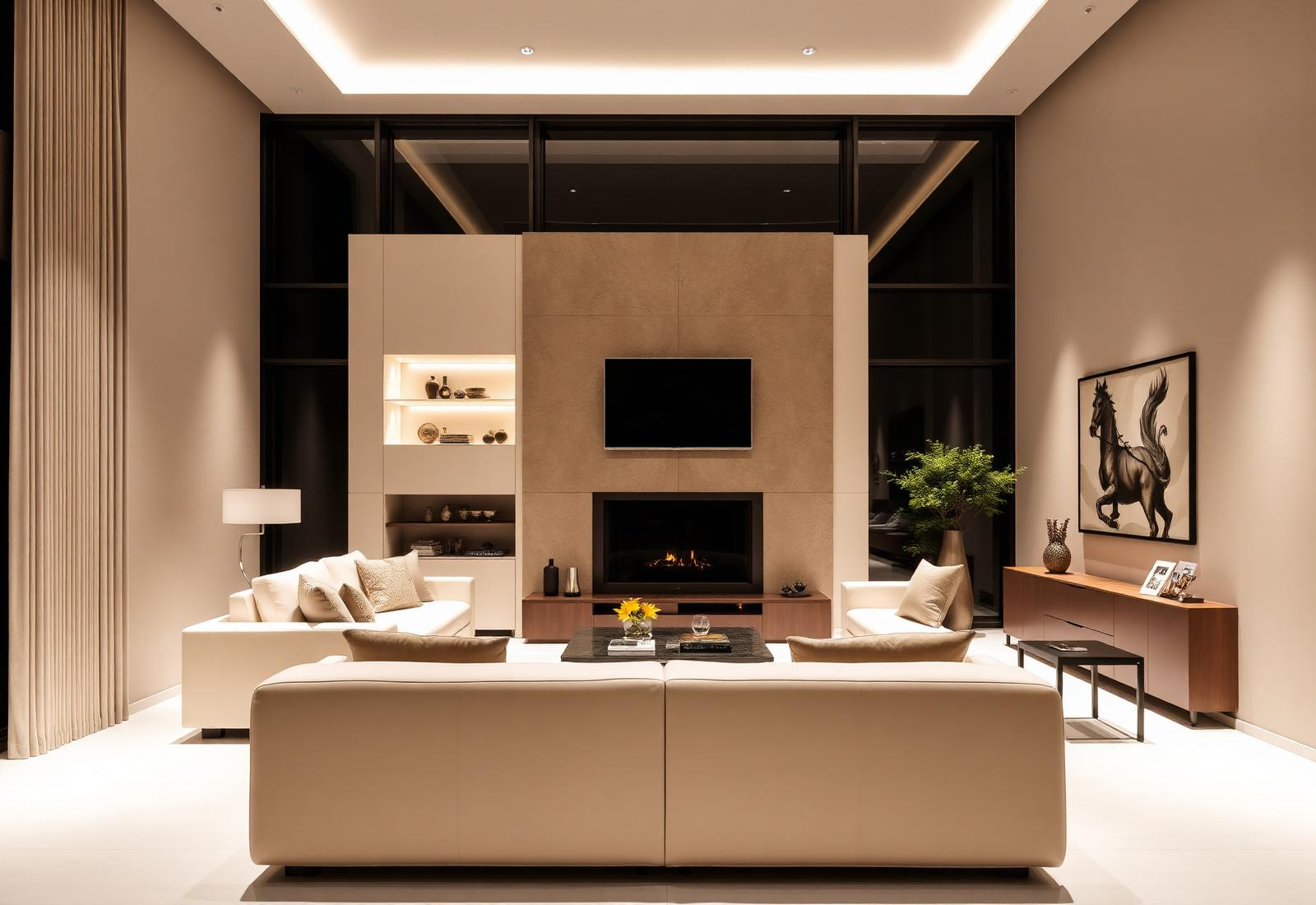 Beautifully lit contemporary interior